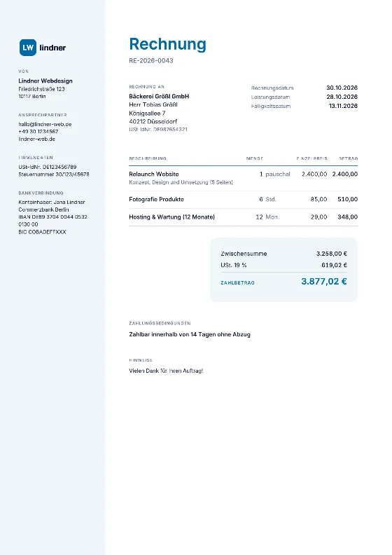 Business: Rechnung (Beispieldaten)
