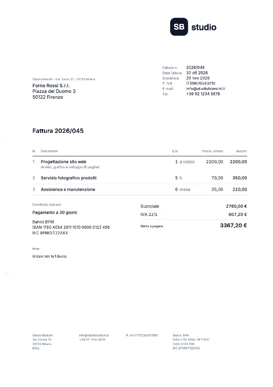 DIN 5008: Fattura (Dati di esempio)