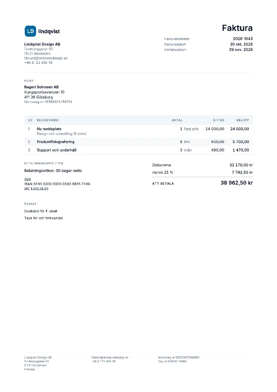Kompakt: Faktura (Exempeldata)