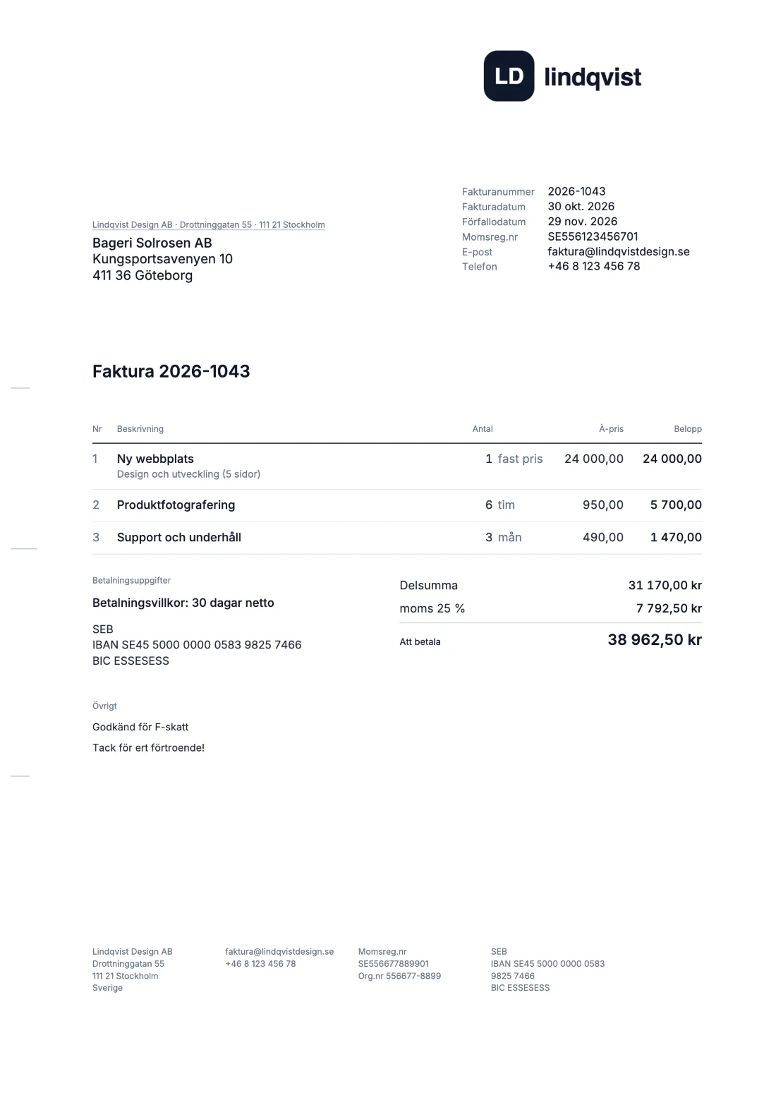 DIN 5008: Faktura (Exempeldata)