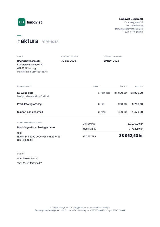 Minimal: Faktura (Exempeldata)